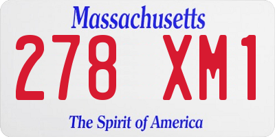 MA license plate 278XM1