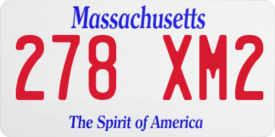 MA license plate 278XM2
