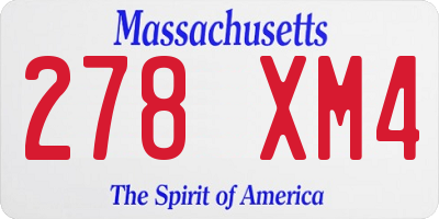 MA license plate 278XM4