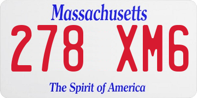 MA license plate 278XM6