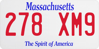 MA license plate 278XM9
