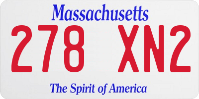 MA license plate 278XN2