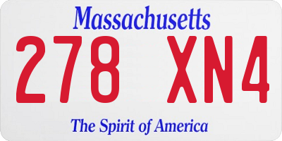 MA license plate 278XN4