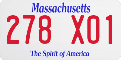 MA license plate 278XO1