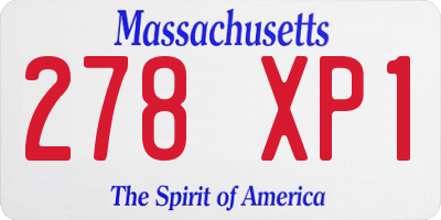 MA license plate 278XP1