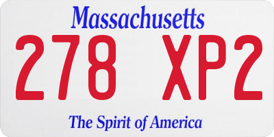 MA license plate 278XP2