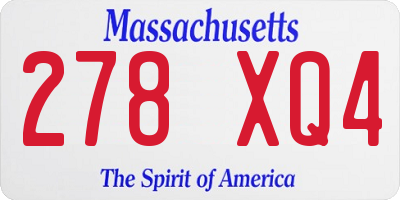 MA license plate 278XQ4