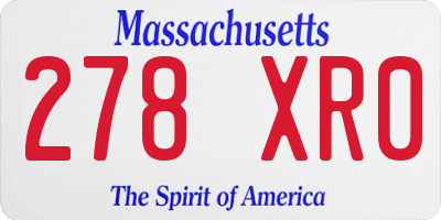 MA license plate 278XR0