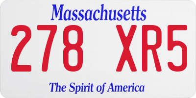 MA license plate 278XR5
