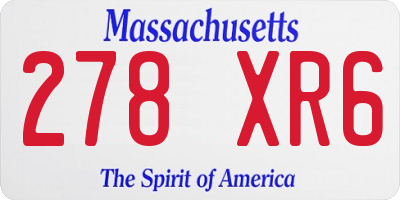 MA license plate 278XR6