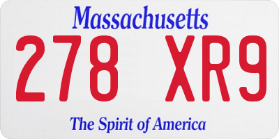 MA license plate 278XR9