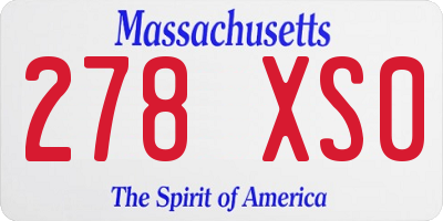 MA license plate 278XS0