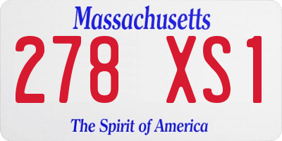 MA license plate 278XS1
