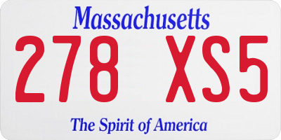 MA license plate 278XS5