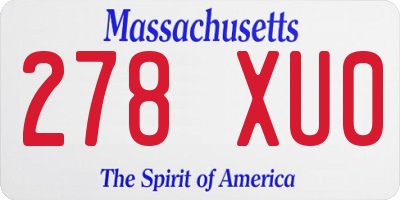 MA license plate 278XU0