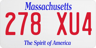MA license plate 278XU4