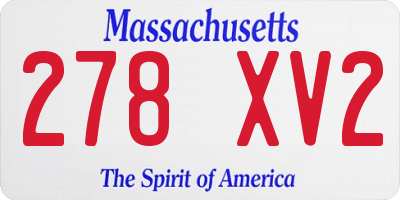 MA license plate 278XV2