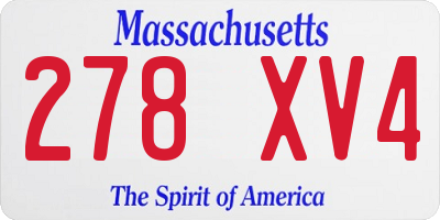 MA license plate 278XV4