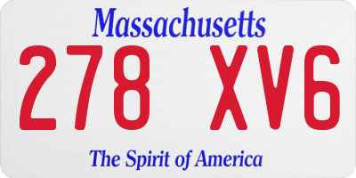 MA license plate 278XV6