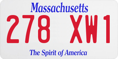 MA license plate 278XW1