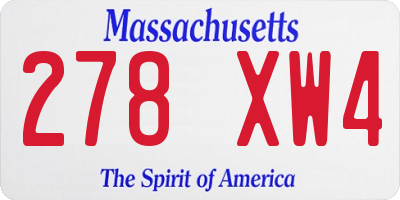 MA license plate 278XW4