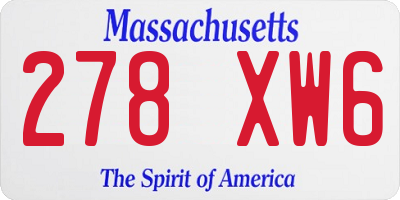 MA license plate 278XW6