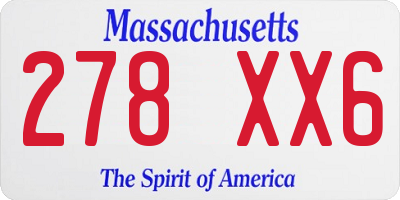 MA license plate 278XX6