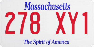 MA license plate 278XY1