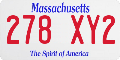MA license plate 278XY2