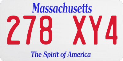 MA license plate 278XY4