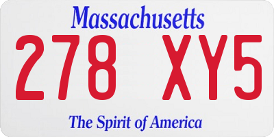 MA license plate 278XY5