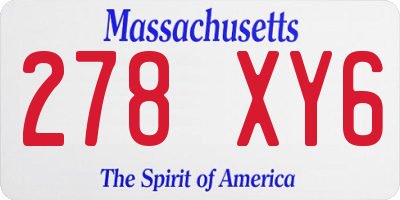 MA license plate 278XY6