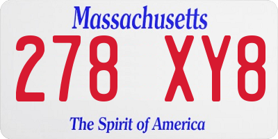 MA license plate 278XY8