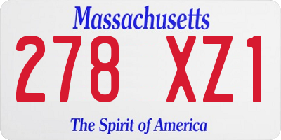 MA license plate 278XZ1