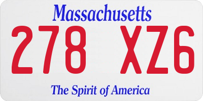 MA license plate 278XZ6