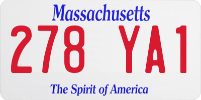 MA license plate 278YA1