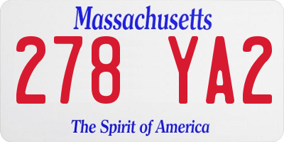 MA license plate 278YA2
