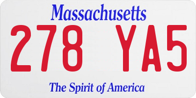 MA license plate 278YA5