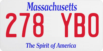 MA license plate 278YB0