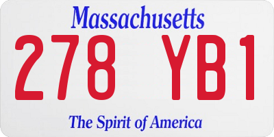 MA license plate 278YB1