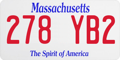 MA license plate 278YB2