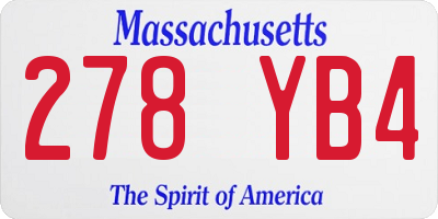 MA license plate 278YB4