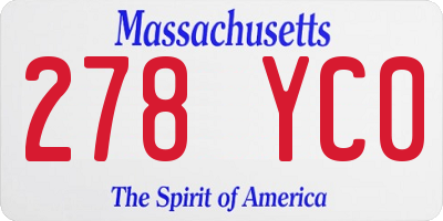 MA license plate 278YC0