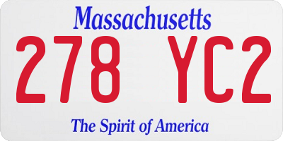 MA license plate 278YC2