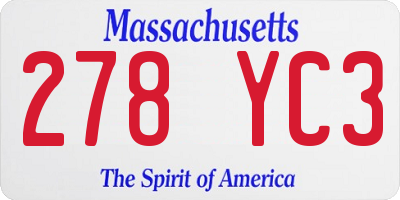 MA license plate 278YC3