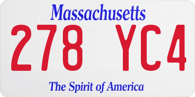 MA license plate 278YC4