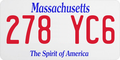 MA license plate 278YC6