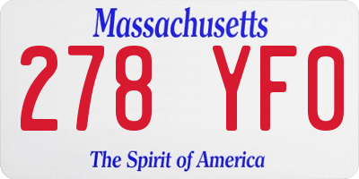 MA license plate 278YF0