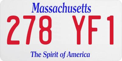 MA license plate 278YF1
