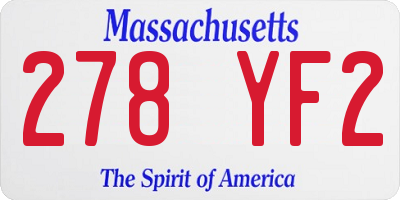 MA license plate 278YF2